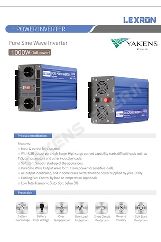 Lexron 1000 Watt 12v Tam Sinüs İnverter Lexron