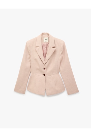 Koton Geniş Yaka Cep Detaylı Düğmeli Blazer Ceket Pembe 7wak50042uw Gül