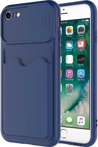 Apple Uyumlu iPhone Se 2020 Kılıf Zore Kartix Kapak Lacivert