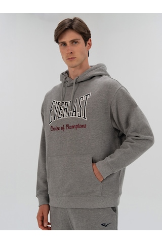 Everlast Heritage Champions Gri Unisex Hoodie Koyu Gri Melanj