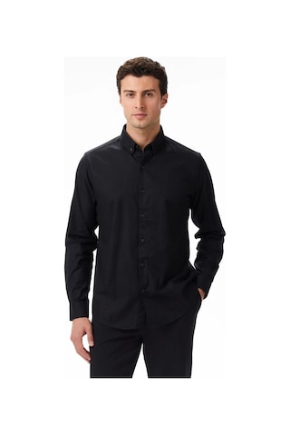Nautica Erkek Siyah Slim Fit Gömlek-11419 Siyah