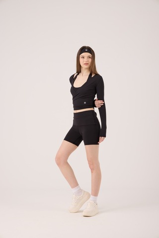 Holly Lolly Beli Kıvrımlı Mini Kacie Şort Siyah
