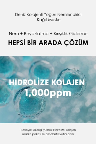 Marine Collagen Maske Yoğun Nem, Sıkılaştırıcı Etki Ve Parlak Cilt Bakım Maskesi