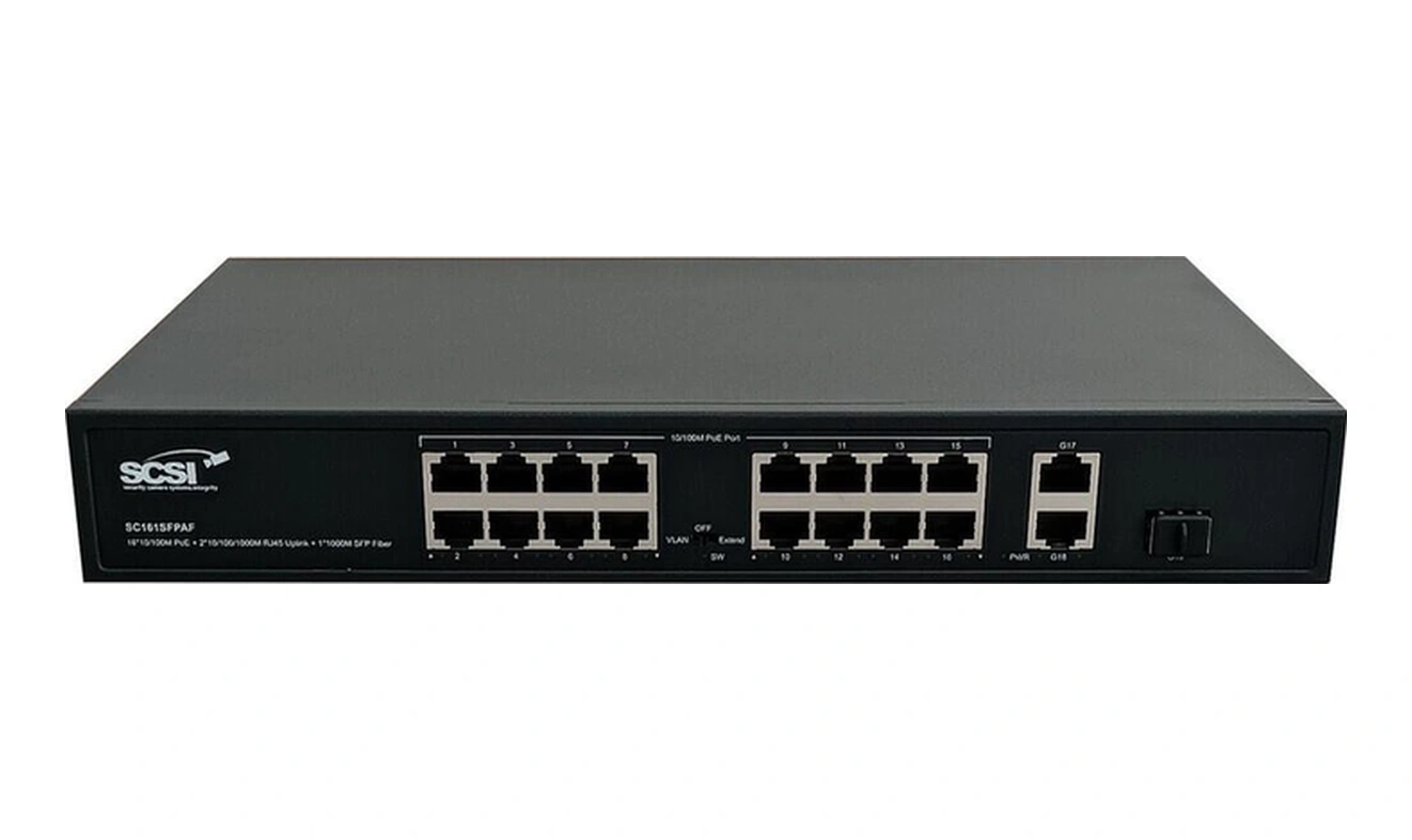 Sc161sfpaf 16 10/100m Poe Port + 2 10/100/1000m Ethernet Uplink Port + 1 Gigabit Sfp Uplink Port-113960
