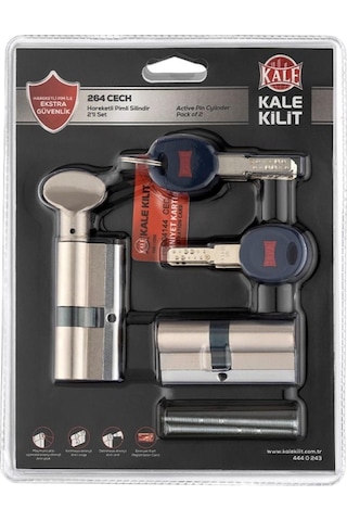 Kale Kilit 264 Cech 2'li Set Hareketli Pimli Silindir 68mm
