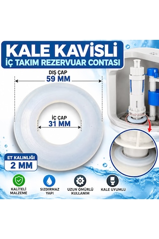 Kale Rezervuar İç Takım Contası Kavisli Beyaz - Çok Renkli
