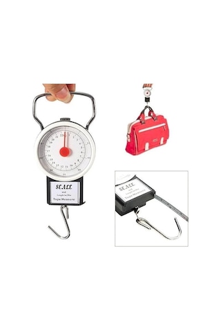 Elektronik Terazi 22 Kg/50lb Kancalı Tartı Aleti 1 Metre Mezuralı Askılı Balıkçı Terazisi