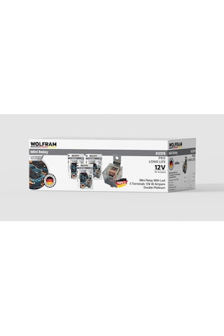 Wolfram Germany 12 Volt 40 Amper Çift Platinli Şeffaf 5 Uçlu Uzun Ömürlü Röle - 10 Adet