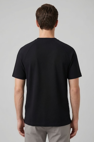 Siyah Rahat Form Esnek Nefes Alabilir Erkek T-shirt - 88495