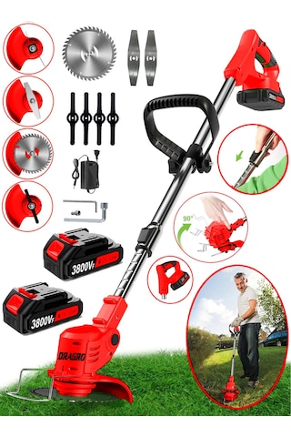 Dragro Alman DRGM3800 K Eco Pro 2 Akülü 3800 Vf 20 Ah Teleskopik Uzatmalı Çim Biçme Tırpanı