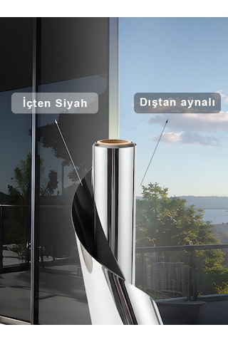 1 Metre X 5 Metre Isı Yalıtımlı 2 Ply Içten Siyah / Dıştan Aynalı Blacksilver Cam Filmi Ofis, Cam Balkon, Duşakabin 1 Metre X 5 Metre Isı Yalıtımlı 2 Ply Içten Siyah / Dıştan Aynalı Blacksilver Cam Filmi Ofis, Cam Balkon, Duşakabin