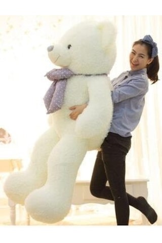 % 100 Yerli - Sevgiliye Özel Hediye - 150 Cm Papyonlu Peluş Ayı-dev Boy 001