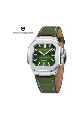 Pagani Design Pd-ys019 37mm Japon Vh31 Kronograf Kuvars Saat Safir Kristal 50m Su Geçirmez Işıklı Deri Erkek Saati Yeşil Diğer