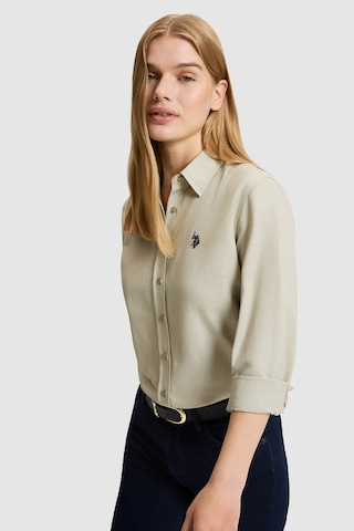 U.S. Polo Assn. Kadın Açık Haki Uzun Kollu Basic Gömlek 50324791-vr183 Acık Hakı