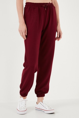 Lela Streç Regular Fit Oysho Kumaş Bayan Eşofman Altı 5865798O Bordo