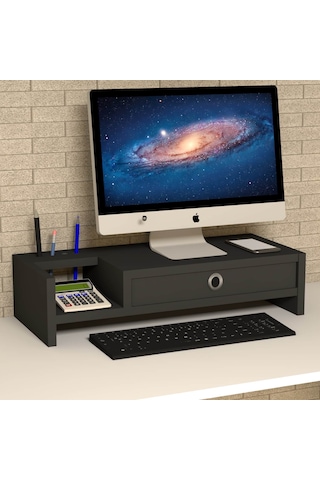 Emkawood Mira Monitör Yükseltici Laptop Sehpası Siyah