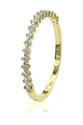 0,15 Karat Pırlanta Yarımtur Alyans 14 Ayar (522668172)