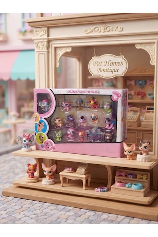 15 Parça Pet Shop Miniş Figür Seti Eğlenceli Dünyalar Yaratıcılık Destekleyici Figür Seti