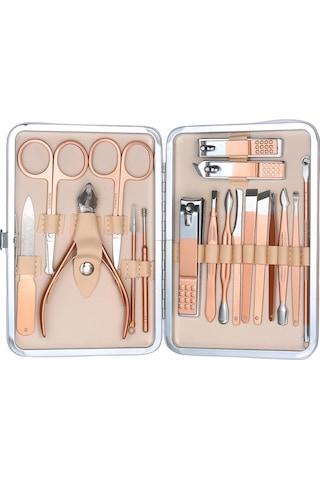 Suofeng 18 Parçalık Profesyonel Manikür Pedikür Seti, Seyahat Çantası İle Birlikte Paslanmaz Çelik Tırnak Bakım Aletleri
