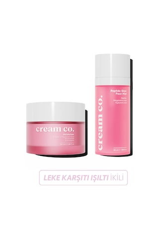 Cream Co. Moisturizer Leke Karşıtı Nemlendirici Bakım Kremi 50 ML + Peptide Glow Aydınlatıcı ve Nemlendirici Yüz Spreyi 50 ML