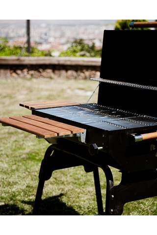 Grillord 75 Kömürlü Barbekü 2 Adet Döküm Izgaralı + Hediye Seti Önlük + Kılıf + 2 2 Kg Kömür Gümüş - Siyah