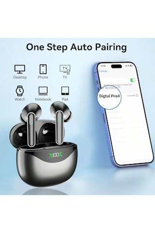Digital Pro 4 Tws - Bluetooth 5.4 Dijital Göstergeli Kablosu Kulaklık Diğer