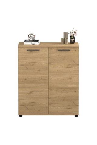 Trendline Çok Amaçlı İki Kapaklı 5 Raflı Dolap Florida Meşe 91x108x35 Cm Meşe