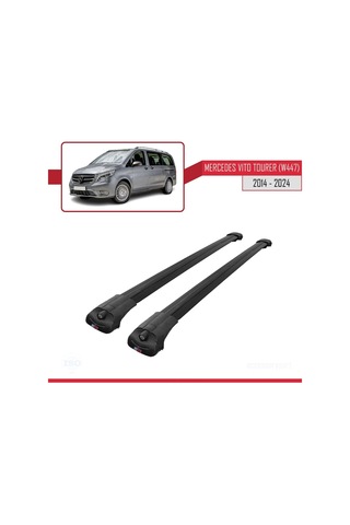 Mercedes Vito Tourer W447 2014 Ve Sonrası İle Uyumlu Ace-1 Ara Atkı Tavan Barı Siyah