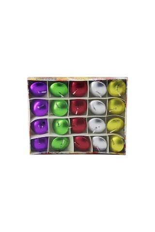 20pcs Suda Yüzen Mum Beyaz - Renkli 5477
