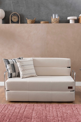 Argimo Balder Çift Kişilik Puf Katlanır Yer Yatağı Beyaz