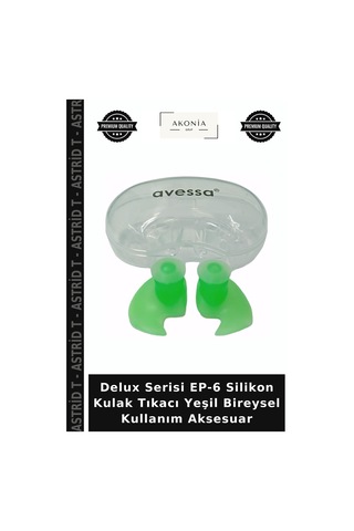 Delux Serisi Ep-6 Silikon Kulak Tıkacı Yeşil Bireysel Kullanım Aksesuar