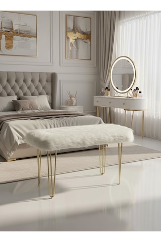 Sergama Bench Sandalye Bank Beyaz