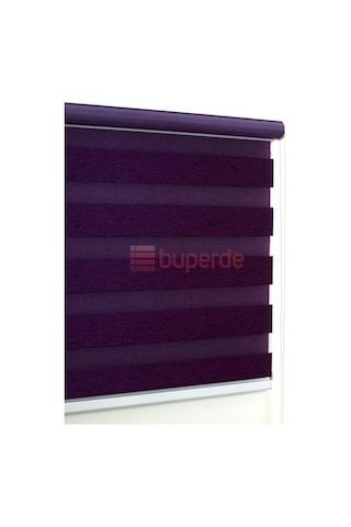 Buperde Mor Mürdüm Bambu Zebra Stor Perde