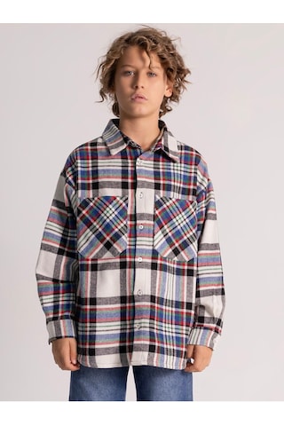 Erkek Çocuk Pamuklu Ekose Oduncu Gömlek Rahat Kalıp Çok Renkli