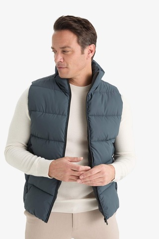 Defacto Slim Fit Dar Kesim Dik Yaka Fermuarlı Astarlı Su Geçirmez Şişme Yelek C5630ax25augn1085 Yeşil