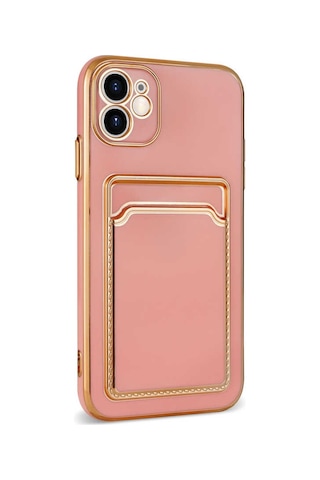 Apple Uyumlu iPhone 11 Kılıf Zore Bark Kartlıklı Kapak Beyaz