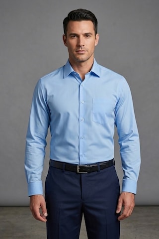 Torivalli Collection Klasik Kesim Regular Fit Tek Cepli Kolay Ütülenebilen Mevsimlik Uzun Kollu Düz Renk Erkek Gömlek Açık Mavi