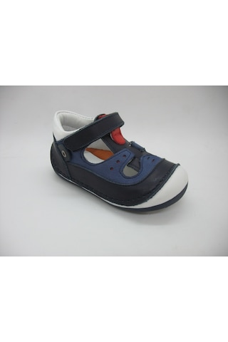 Angelokids Perlina 01102 Doğal Deri Ortopedik Ilk Adım Ayakkabısı 18-21 (429131010) Lacivert - Siyah