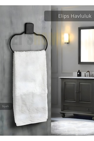 Jet's Home Elips Havluluk Paslanmaz Çelik Banyo Havluluk Düzenleyici Siyah Siyah
