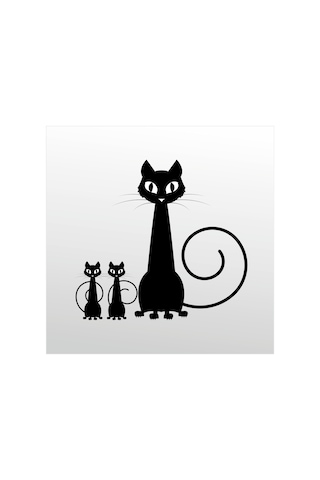 Folyo Sticker Aile Kedisi 20cm Uzunluk Siyah Folyo Sticker Aile Kedisi 20cm Uzunluk Siyah