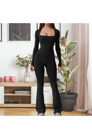 Dolıty Moda Tulumlar, Geniş Bacak Uzun Pantolon, Romper Modası Siyah S Siyah