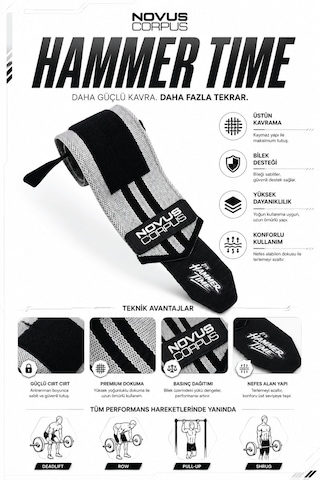 Ağırlık Bilekliği Wrist Wraps Crossfit Fitness Bilekliği Bilek Koruyucu Destek Bilekliği - 2 Adet - Gri/siyah