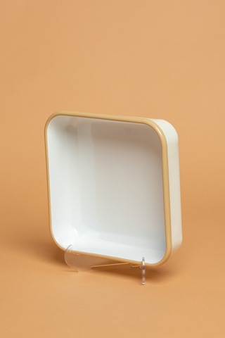 Crema Di Siena Emaye Kare Krem Fırın Kabı Krem