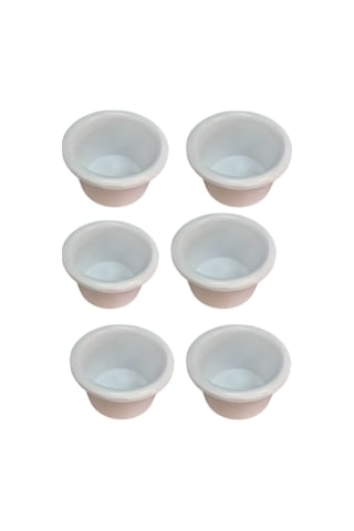 6 Lı Küçük Yuvarlak Sosluk Melamin, Dayanıklı, 5,5 Cm Derinlik 3 Cm Beyaz