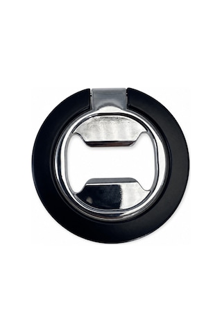 Zore Paris M10 Magnetik Standlı Şişe Açacaklı Ring Telefon Tutucu Siyah