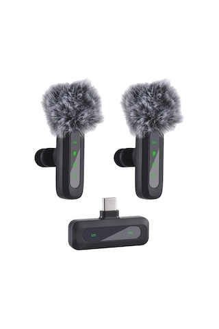 Ruicoo Dual Kablosuz Kolluk Mikrofonu - Gürültü Engelleme, Anlık Bağlantı, 20m Aktarım Mesafesi - Telefon, Bilgisayar, Kamera Uyumlu