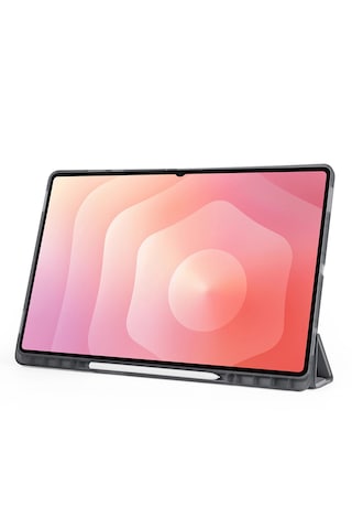 Samsung Galaxy Tab S11 Ultra Uyumlu Kılıf Tri Folding Kalem Bölmeli Katlanabilir Standlı Pu Yumuşak Kapak Kapaklı Kılıf