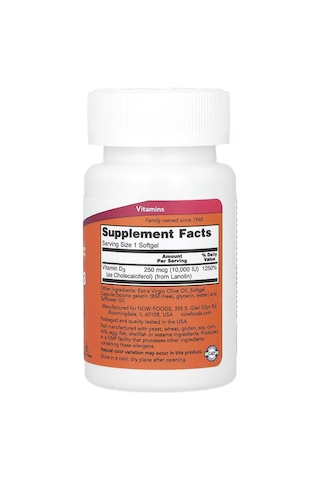 Now Foods, Vitamin D3, High Potency, 10,000 Iu, 240 Softgels
