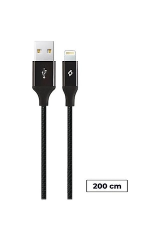 Ttec 2DK19S AlumiCable XL USB-A - Lightning Şarj Kablosu 2 M Siyah