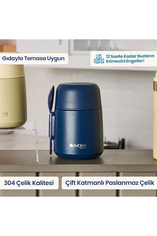 Evidea Kitchen Yemek Termosu - Lacivert - 500 Ml Lacivert